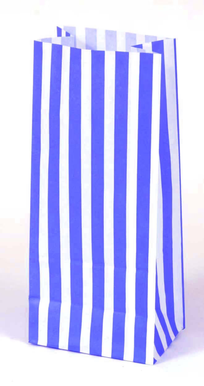 50 x Blue stripe paper bags