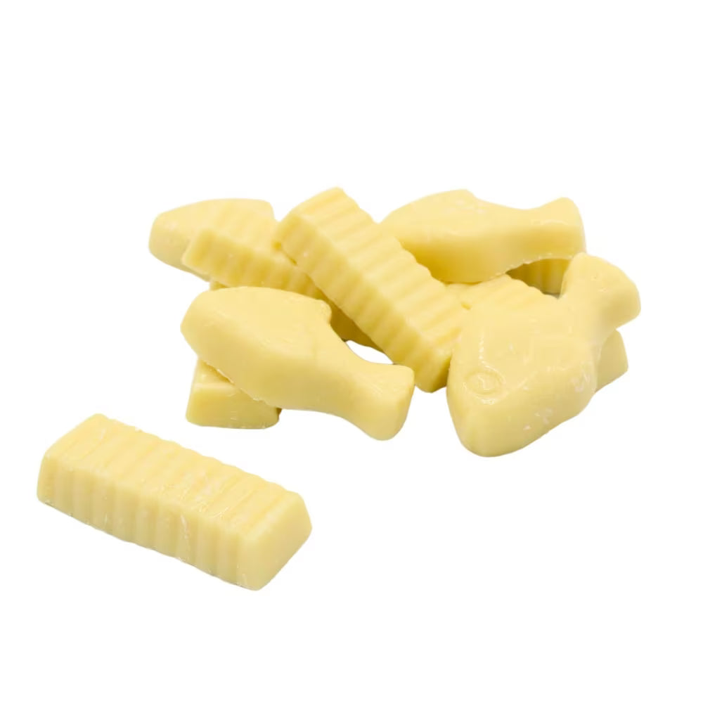 CDD White Chocolate Fish and Chips Bulk Bag 1kg